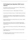 VA Training Exam Questions With Correct Answers&period;