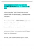 SRO CERTIFICATION EXAM WITH CORRECT QUESTIONS AND ANSWERS 2025