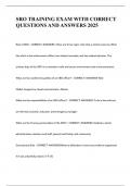 SRO TRAINING EXAM WITH CORRECT QUESTIONS AND ANSWERS 2025