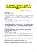 AP Statistics Probability Test Prep Questions With Complete Solutions 2025&excl;&excl;