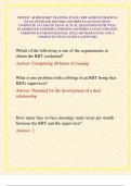 NEWEST  40 HOUR RBT TRAINING EXAM &sol; RBT 40 HOUR TRAINING EXAM TESTBANK 2025&sol;2026 AND PREP EXAM QUESTIONS COMPLETE ACCURATE EXAM ACTUAL QUESTIONS WITH WELL ELABORATED ANSWERS &lpar;VERIFIED ANSWERS&rpar; LATEST UPDATED VERSIONS &vert;GUARANTEED PASS&period; &lpar;FULL REVISED EXAM&rpar; 