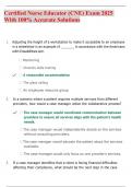Certified Nurse Educator (CNE) Exam 2025 With 100% Accurate Solutions
