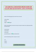CICERONE CERTIFIED BEER SERVER EXAM 2025 QUESTIONS AND ANSWERS