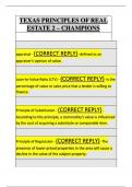 TEXAS PRINCIPLES OF REAL  ESTATE 2 &ndash; CHAMPIONS      