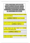 VITA 2025&sol;2026 ADVANCED  TEST LATEST EXAM &vert; MOST  TESTED QUESTIONS WITH  VERIFIED ANSWERS GRADED  A&plus; ASSURED SUCCESS 