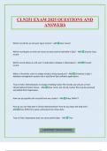 CLN251 EXAM 2025 QUESTIONS AND ANSWERS