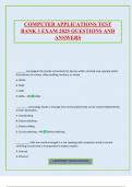 COMPUTER APPLICATIONS TEST BANK 3 EXAM 2025 QUESTIONS AND ANSWERS