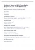 Pediatric Nursing HESI Remediation Questions with Correct Answers