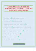 COOPER SCIENCE 4TH GRADE SCIENCE CHAPTER 1 AND 2 EXAM 2025 QUESTIONS AND ANSWERS