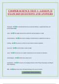 COOPER SCIENCE TEST 3 - LESSON 32 EXAM 2025 QUESTIONS AND ANSWERS