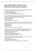 Maternal&sol;Pediatric HESI practice Questions with Correct Answers