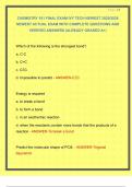 CHEMISTRY 101 FINAL EXAM IVY TECH NEWEST 2025&sol;2026  NEWEST ACTUAL EXAM WITH COMPLETE QUESTIONS AND  VERIFIED ANSWERS &vert;ALREADY GRADED A&plus;&vert; 