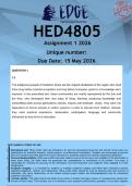 HED4805 Assignment 1 &lpar;ANSWERS&rpar; 2026 - DISTINCTION GUARANTEED