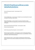 PN 101 Final Exam with accurate detailed solutions