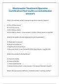 Wastewater Treatment Operator Certification Test 1 with correct detailed answers