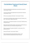 Florida Water Treatment Class E Cheat Sheet