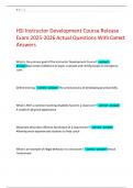 HSI Instructor Development Course Release Exam 2025-2026 Actual Questions With Correct Answers 