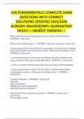 LVN FUNDAMENTALS COMPLETE EXAM QUESTIONS WITH CORRECT SOLUTIONS UPDATED 2025&sol;2026 ALREADY GRADED&vert;&vert;100&percnt; GUARANTEED PASS&excl;&excl;&excl;<<NEWEST VERSION>>