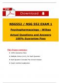&lpar;Exams 1&comma; 2&comma; & 3&rpar; NSG 552 &lpar;Exam&comma; Study Guide & Review&rpar; Psychopharmacology &ndash; Wilkes University