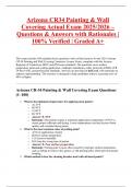 Arizona CR34 Painting & Wall Covering Actual Exam 2025&sol;2026 &ndash; Questions & Answers with Rationales &vert; 100&percnt; Verified &vert; Graded A&plus;
