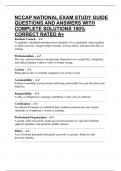 NCCAP NATIONAL EXAM STUDY GUIDE QUESTIONS AND ANSWERS WITH COMPLETE SOLUTIONS 100&percnt; CORRECT RATED A&plus;