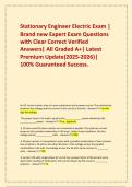 Stationary Engineer Electric Exam &vert; Brand new Expert Exam Questions with Clear Correct Verified Answers&vert; All Graded A&plus;&vert; Latest Premium Update&lpar;2025-2026&rpar;&vert; 100&percnt; Guaranteed Success&period;