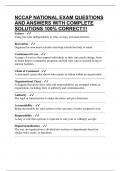 NCCAP NATIONAL EXAM QUESTIONS AND ANSWERS WITH COMPLETE SOLUTIONS 100&percnt; CORRECT&excl;&excl;&excl;