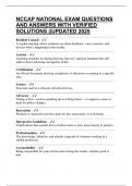 NCCAP NATIONAL EXAM QUESTIONS AND ANSWERS WITH VERIFIED SOLUTIONS &vert;&vert;UPDATED 2025