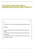 FIFA AGENT EXAM QUESTIONS &  ANSWERS 2025 SOLVED 100&percnt; CORRECT&excl;&excl; 