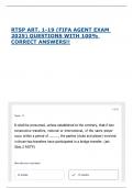 RTSP ART&period; 1-19 &lpar;FIFA AGENT EXAM 2025&rpar; QUESTIONS WITH 100&percnt; CORRECT ANSWERS&excl;&excl;