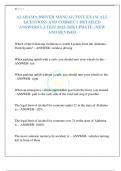 ALABAMA DRIVER MANUAL TEST EXAM ALL QUESTIONS AND CORRECT DETAILED ANSWERS LATEST 2025-2026 UPDATE &vert; NEW AND REVISED