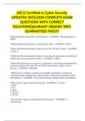 &lpar;ISC&rpar;2 Certified in Cyber Security UPDATED 2025&sol;2026 COMPLETE EXAM QUESTIONS WITH CORRECT SOLUTIONS&vert;&vert;ALREADY GRADED 100&percnt; GUARANTEED PASS&excl;&excl;&excl;