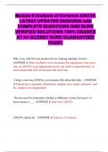Module 6 Analysis of Variance ANOVA LATEST UPDATED 2025&sol;2026 with COMPLETE QUESTIONS AND SURE VERIFIED SOLUTIONS 100&percnt; GRADED AT A&plus; SCORE&excl;&excl; SURE GUARANTEED PASS&excl;&excl;