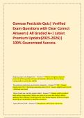  Osmose Pesticide Quiz&vert; Verified Exam Questions with Clear Correct Answers&vert; All Graded A&plus;&vert; Latest Premium Update&lpar;2025-2026&rpar;&vert; 100&percnt; Guaranteed Success&period;