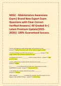  MSSC - Maintenance Awareness Exam&vert; Brand New Expert Exam Questions with Clear Correct Verified Answers&vert; All Graded A&plus;&vert; Latest Premium Update&lpar;2025-2026&rpar;&vert; 100&percnt; Guaranteed Success&period;