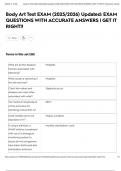 Body Art Test EXAM &lpar;2025&sol;2026&rpar; Updated&colon; EXAM QUESTIONS WITH ACCURATE ANSWERS &vert; GET IT RIGHT&excl;&excl;