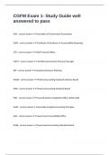 CGFM Exam 1- Study Guide well answered to pass