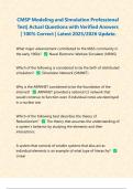 CMSP Modeling and Simulation Professional Test&vert; Actual Questions with Verified Answers &vert; 100&percnt; Correct &vert; Latest 2025&sol;2026 Update&period;