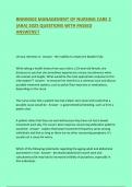 BNMN502 MANAGEMENT OF NURSING CARE 2 &lpar;ARA&rpar; 2025 QUESTIONS WITH PASSED ANSWERS&excl;&excl;