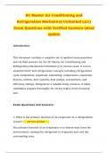 DC Master Air Conditioning and Refrigeration Mechanical Unlimited &lpar;311&rpar; Exam Questions with Verified Answers latest update