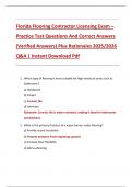 Florida Flooring Contractor Licensing Exam &ndash; Practice Test Questions And Correct Answers  &lpar;Verified Answers&rpar; Plus Rationales 2025&sol;2026  Q&A &vert; Instant Download Pdf