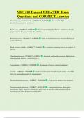MLS 220   Bundled Exam Questions WITH  CORRECT Answers