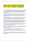 BOB HOGUE CARDS QUESTIONS WITH 100&percnt; CORRECT ANSWERS 