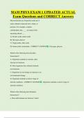 MAM PHYS EXAM 1 UPDATED ACTUAL   Exam Questions and CORRECT Answers 