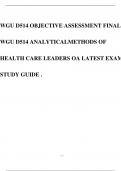 WGU D514 OBJECTIVE ASSESSMENT FINAL WGU D514 ANALYTICALMETHODS OF HEALTH CARE LEADERS OA LATEST EXAM STUDY GUIDE &period;
