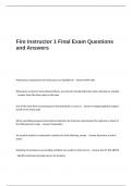 Fire Instructor 1 Final Exam Questions and Answers