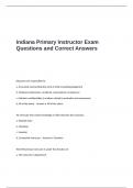 Indiana Primary Instructor Exam Questions and Correct Answers