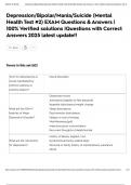 Depression&sol;Bipolar&sol;Mania&sol;Suicide &lpar;Mental Health Test &num;2&rpar; EXAM Questions & Answers &vert; 100&percnt; Verified solutions &vert;Questions with Correct Answers 2025 latest update&excl;&excl;
