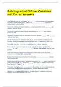 Bob Hogue Unit 5 Exam Questions and Correct Answers 