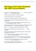 Bob Hogue Unit 3 Exam Questions with 100&percnt; Correct Answers 